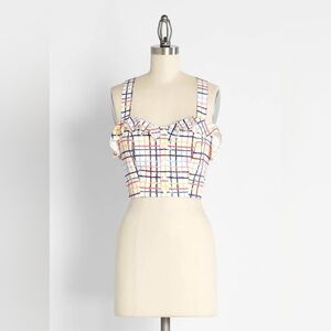 Collectif x Modcloth Grid Crop Top